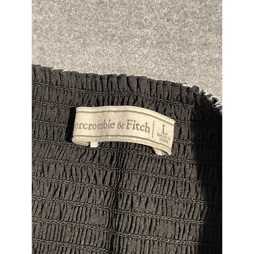 Abercrombie & Fitch Floral Smocked Top Small Puff Sleeve Ruched Front‎ Crop - Picture 3 of 6